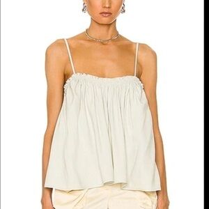 Aeron Cathleen Linen Blend Oversized Strappy Tank In Pistachio 34 4